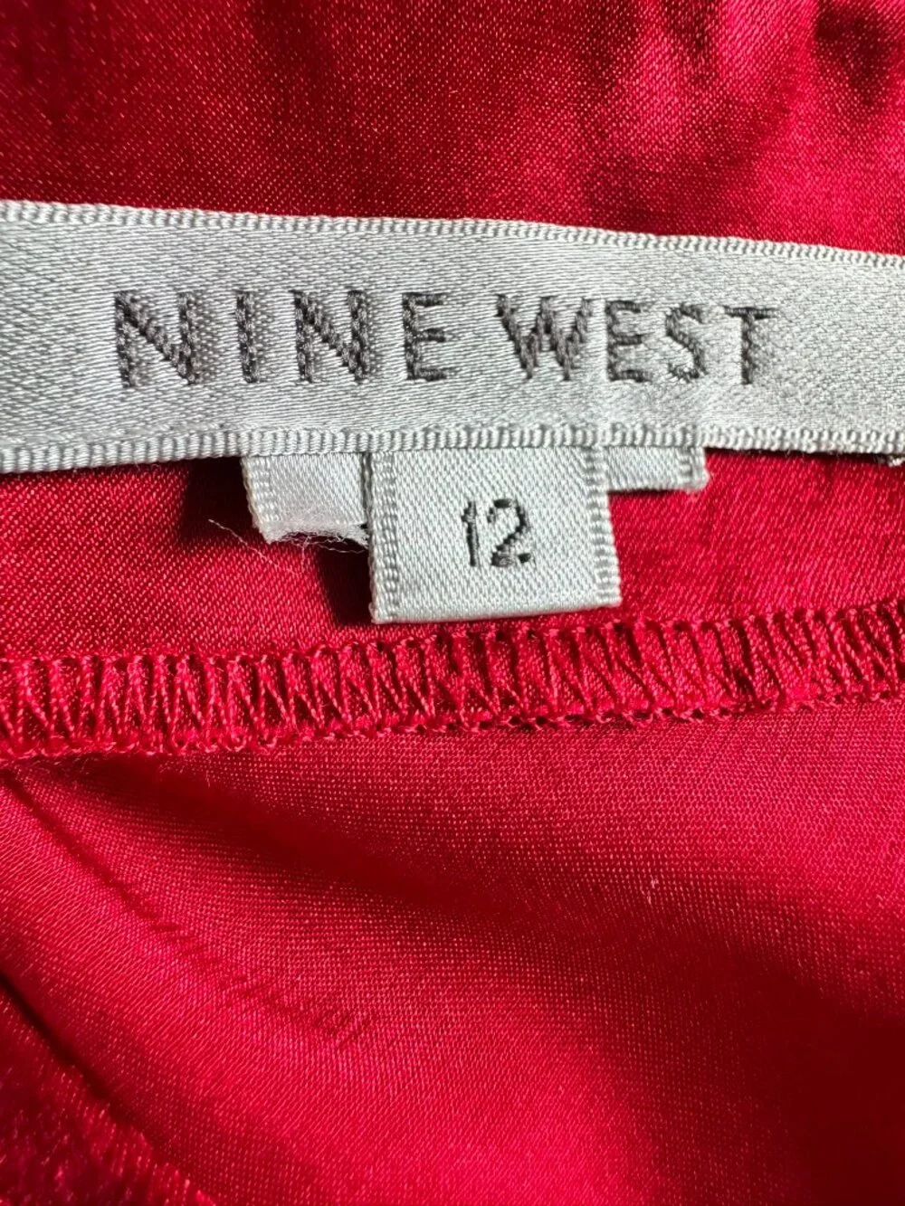 Nine West Red Silk Lace Trim Camisole Top - Size 12 - Picture 7 of 7